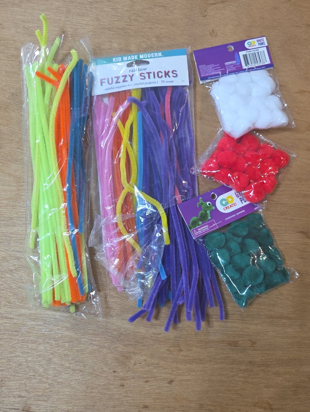 DIY Craft supply Bundle Pipe cleaners, pom poms
